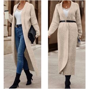 Cozy Chunky Knit Open-Front Oversized Long Cardigan – Ultra-Soft Comfort & Effortless Layering